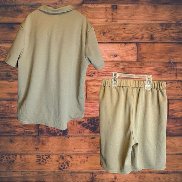 5 for $25🔥Boys 11/12 Matching Tan Shirt & Shorts Set - Picture 2 of 6